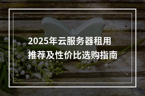 2025年云服务器租用推荐及性价比选购指南