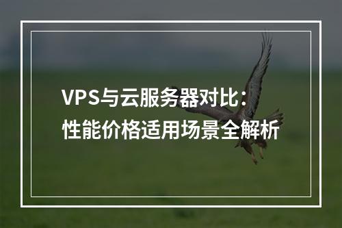 VPS与云服务器对比：性能价格适用场景全解析