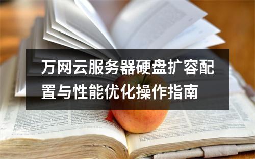 万网云服务器硬盘扩容配置与性能优化操作指南