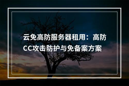 云免高防服务器租用：高防CC攻击防护与免备案方案