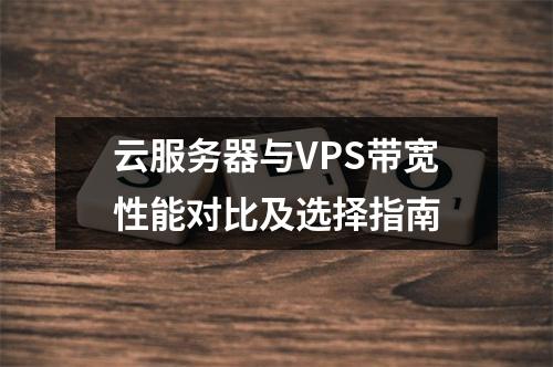 云服务器与VPS带宽性能对比及选择指南
