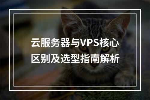 云服务器与VPS核心区别及选型指南解析