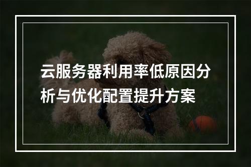 云服务器利用率低原因分析与优化配置提升方案