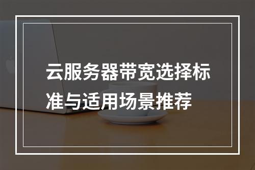云服务器带宽选择标准与适用场景推荐