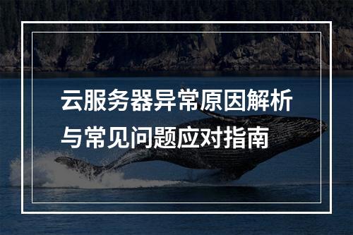云服务器异常原因解析与常见问题应对指南