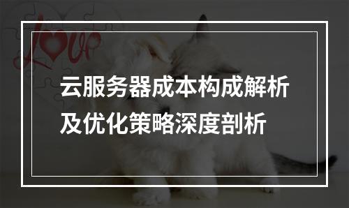 云服务器成本构成解析及优化策略深度剖析