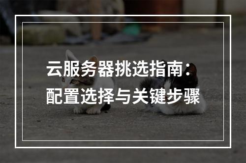 云服务器挑选指南：配置选择与关键步骤