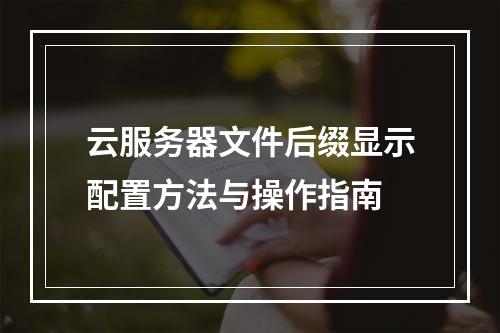 云服务器文件后缀显示配置方法与操作指南