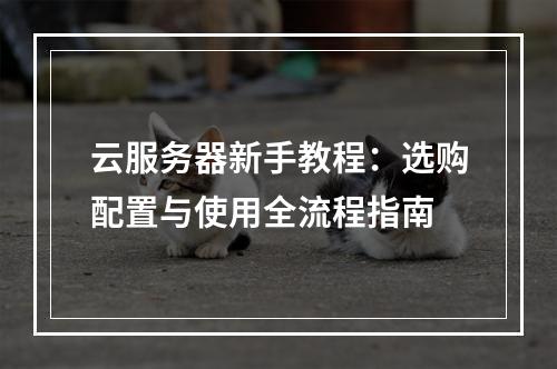 云服务器新手教程：选购配置与使用全流程指南