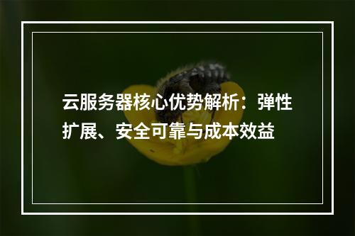 云服务器核心优势解析：弹性扩展、安全可靠与成本效益