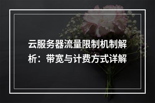 云服务器流量限制机制解析：带宽与计费方式详解