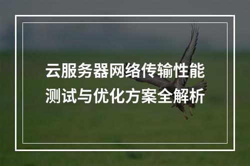 云服务器网络传输性能测试与优化方案全解析