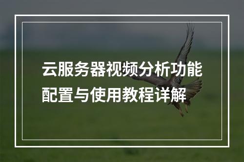 云服务器视频分析功能配置与使用教程详解