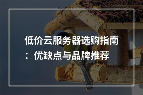 低价云服务器选购指南：优缺点与品牌推荐