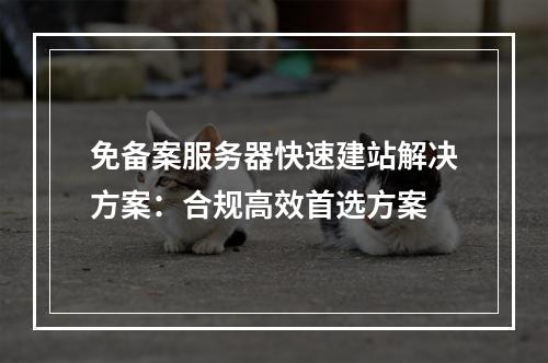 免备案服务器快速建站解决方案：合规高效首选方案