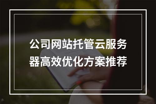 公司网站托管云服务器高效优化方案推荐