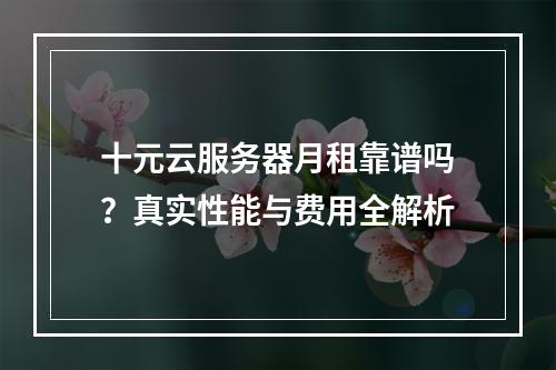 十元云服务器月租靠谱吗？真实性能与费用全解析