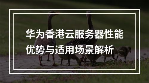 华为香港云服务器性能优势与适用场景解析