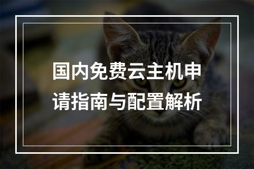 国内免费云主机申请指南与配置解析