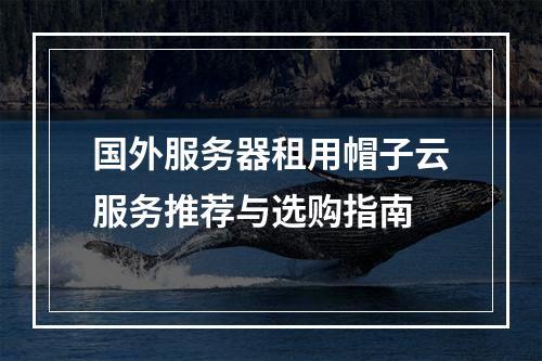 国外服务器租用帽子云服务推荐与选购指南