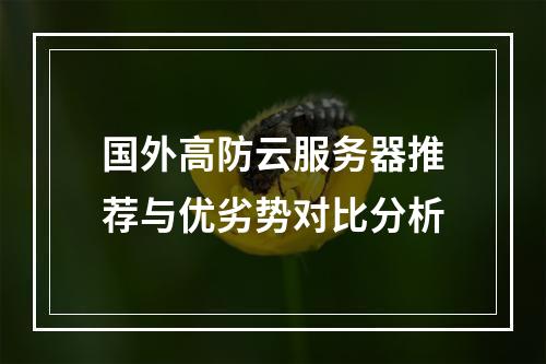 国外高防云服务器推荐与优劣势对比分析