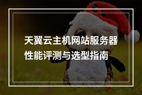 天翼云主机网站服务器性能评测与选型指南