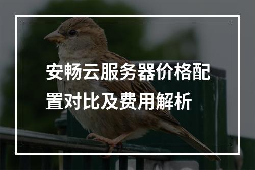 安畅云服务器价格配置对比及费用解析