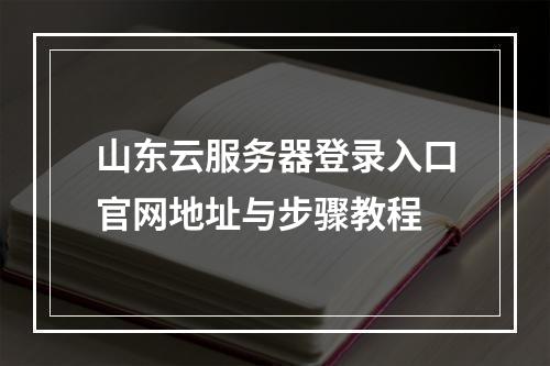 山东云服务器登录入口官网地址与步骤教程