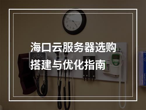 海口云服务器选购搭建与优化指南