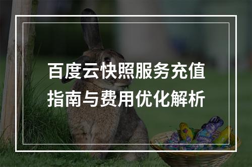 百度云快照服务充值指南与费用优化解析