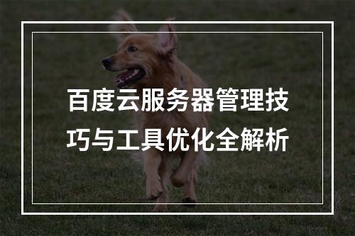 百度云服务器管理技巧与工具优化全解析