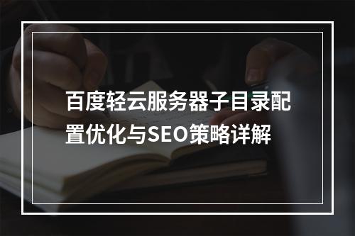 百度轻云服务器子目录配置优化与SEO策略详解