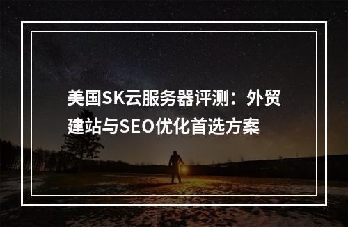 美国SK云服务器评测：外贸建站与SEO优化首选方案