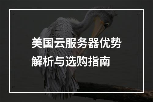 美国云服务器优势解析与选购指南