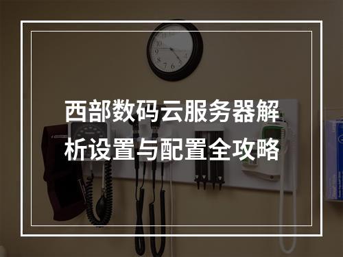 西部数码云服务器解析设置与配置全攻略