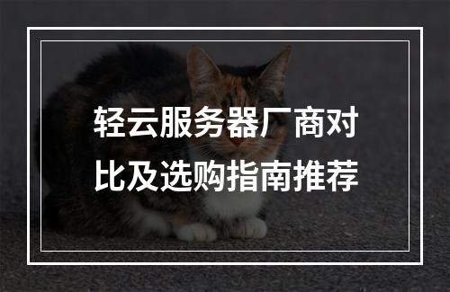 轻云服务器厂商对比及选购指南推荐