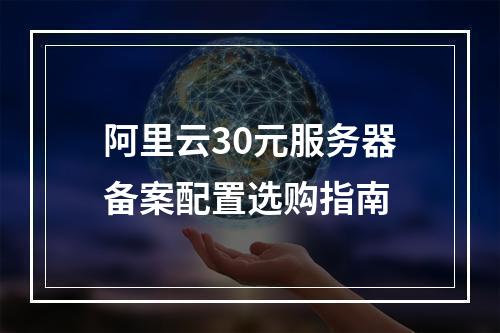 阿里云30元服务器备案配置选购指南