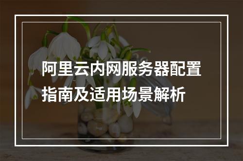 阿里云内网服务器配置指南及适用场景解析