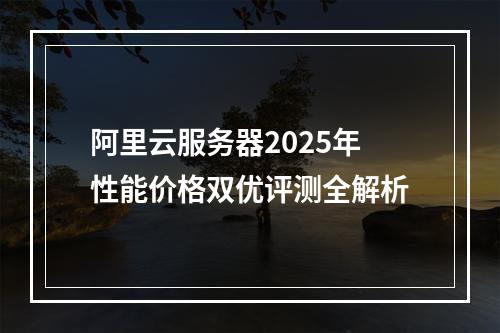 阿里云服务器2025年性能价格双优评测全解析