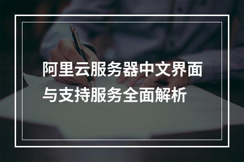 阿里云服务器中文界面与支持服务全面解析