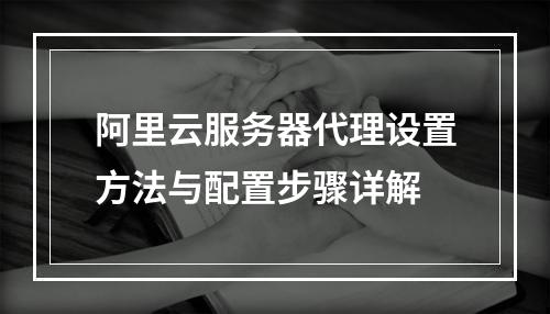阿里云服务器代理设置方法与配置步骤详解