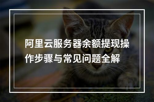 阿里云服务器余额提现操作步骤与常见问题全解