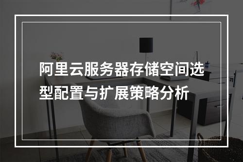 阿里云服务器存储空间选型配置与扩展策略分析