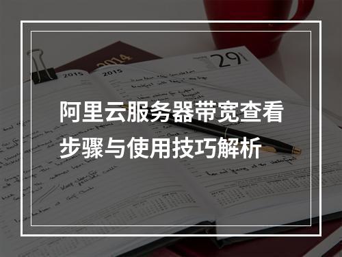 阿里云服务器带宽查看步骤与使用技巧解析