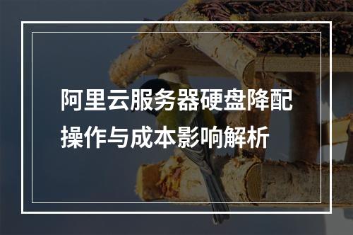 阿里云服务器硬盘降配操作与成本影响解析