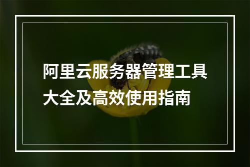 阿里云服务器管理工具大全及高效使用指南