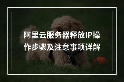 阿里云服务器释放IP操作步骤及注意事项详解