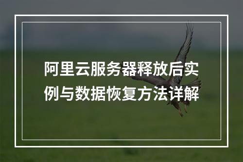 阿里云服务器释放后实例与数据恢复方法详解