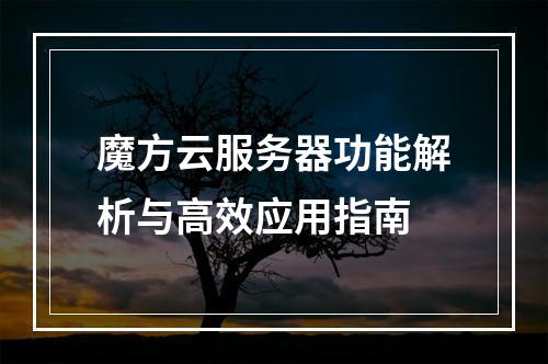 魔方云服务器功能解析与高效应用指南