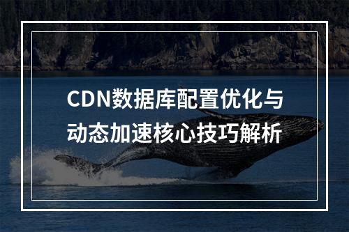 CDN数据库配置优化与动态加速核心技巧解析